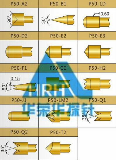 p50測(cè)試探針頭型、50min測(cè)試探針頭型、測(cè)試探針規(guī)格