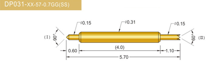 031雙頭探針、BGA雙頭測試針、雙向彈簧探針、帶彈簧雙頭針、雙頭針圖片